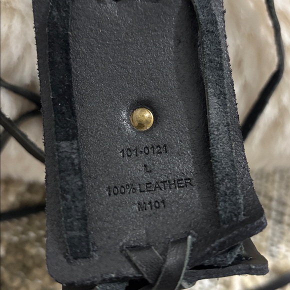 Black Leather Coin-Accent Bohemian Belt Unbranded - Picture 9 of 11